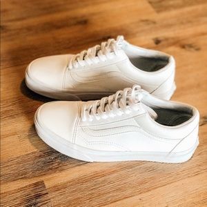White Leather Vans🔥